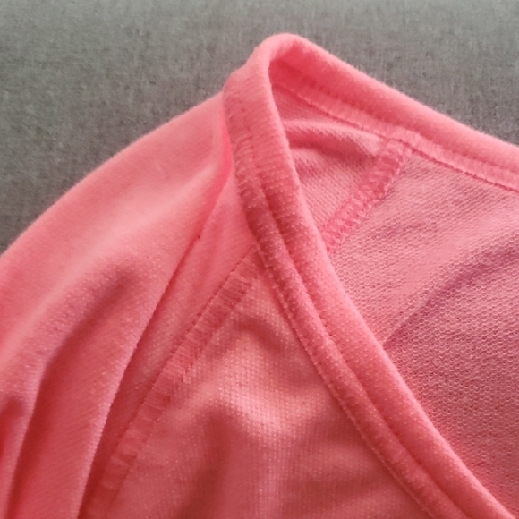 Women's Pink Top Comfy Womens Size 3X V-neck XXXL Drop Long Sleeve Is Pleated - Picture 7 of 9